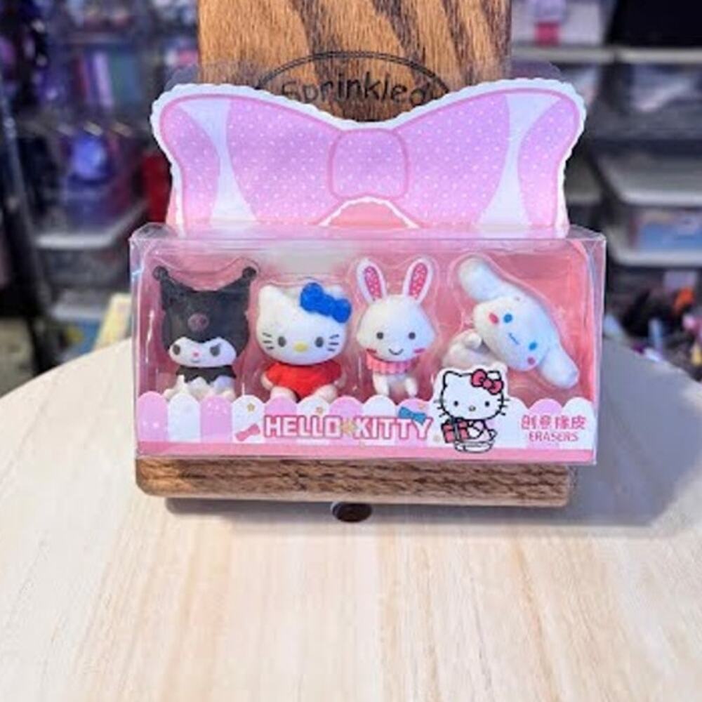 #6845 Hello Kitty, four pack eraser figurines